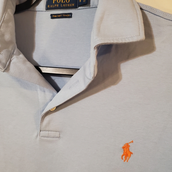 Polo by Ralph Lauren Men's Sky Blue Prima Soft Polo Shirt Small - Picture 3 of 5